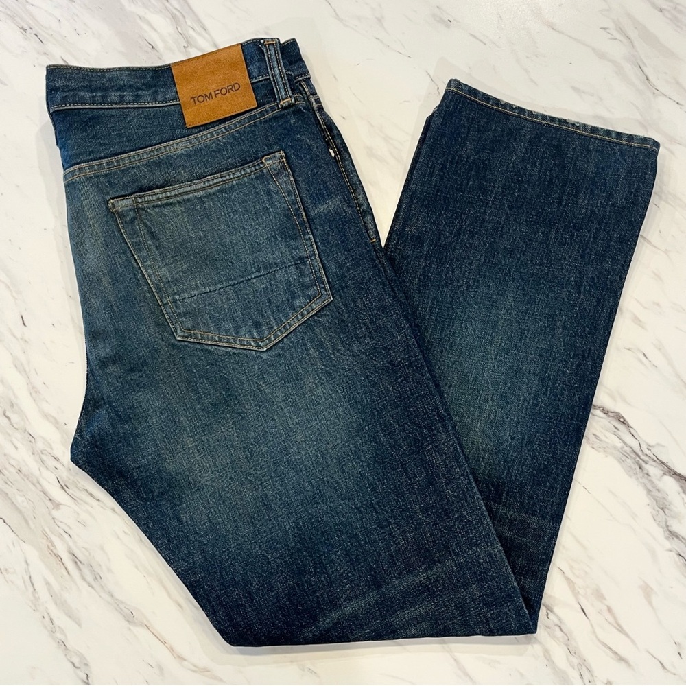 Tom Ford Men's Size 34 Straight Denim Blue Jeans USA Cotton